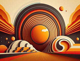 Obraz premium Retro background in the style of the 70s