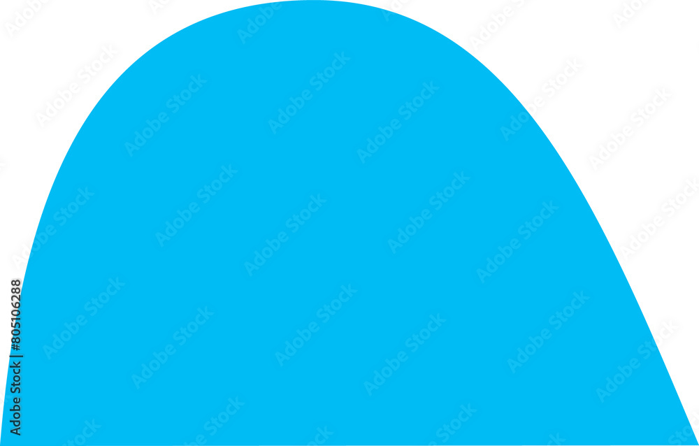 Wall mural blue geometric abstract simple plain shape element isolated overlay
