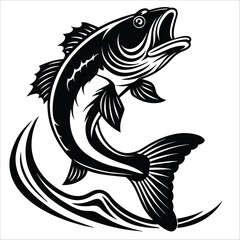 Vector fish vector art, graphics fish . vintage illustration fish clipart, vector fish flat style artwork design