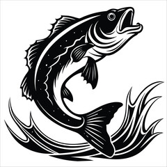 Vector fish vector art, graphics fish . vintage illustration fish clipart, vector fish flat style artwork design