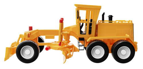 Mock up toy yellow bulldozer