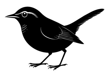 Fototapeta premium Wren silhouette on white background, Vector illustration, icon, svg, characters, Holiday t shirt, Hand drawn trendy Vector illustration, eagle silhouette