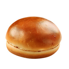 Hamburger bun isolated on transparent background Generative Ai.