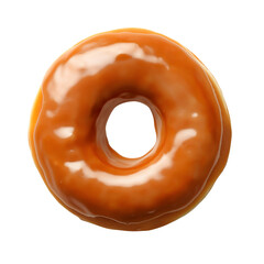 glazed doughnut isolated on transparent background Generative Ai.