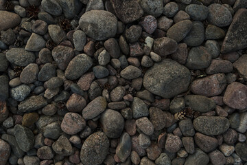 closeup top view stones on a ground