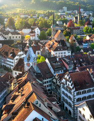 The medieval Old town of Zug city, Switzerland