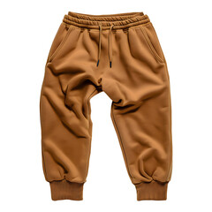 Brown Sweatpants for Sports, Comfort and Style, Isolated on Transparent Background, PNG File.