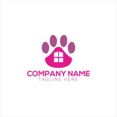 dog cat pet house home logo vector icon illustration
