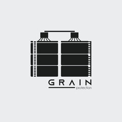 Grain protection silo logo vector illustration design © pramzstadobe
