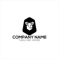 premium minimalism monkey vector logo icon illustration design
