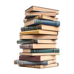 Stack of Books, Knowledge and Wisdom, Isolated on Transparent Background. PNG