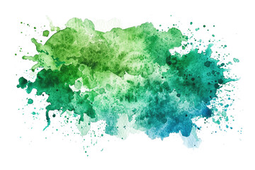 green blue colored watercolor spot isolated