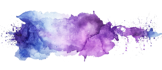 purple blue colored watercolor spot isolated