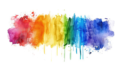 rainbow colored watercolor spot isolated