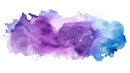 purple blue colored watercolor spot isolated