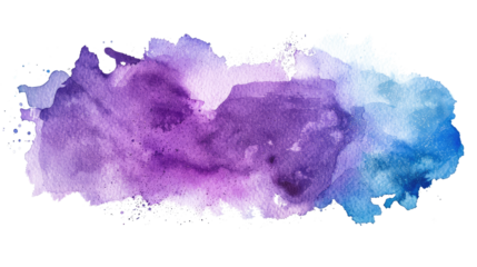 purple blue colored watercolor spot isolated