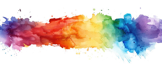 rainbow colored watercolor spot isolated