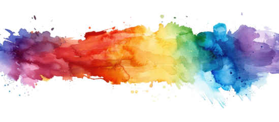 rainbow colored watercolor spot isolated