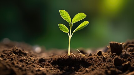 young sprout growing from earth dirt