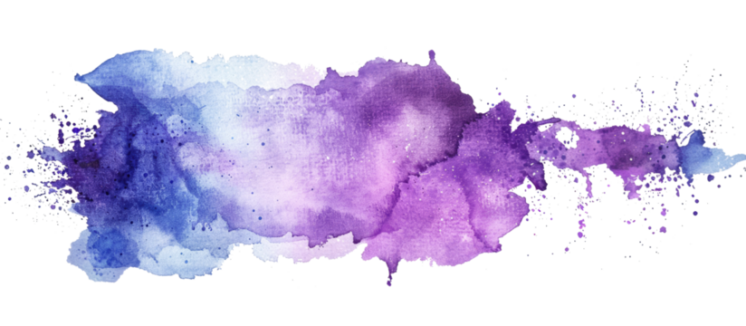 purple blue colored watercolor spot isolated