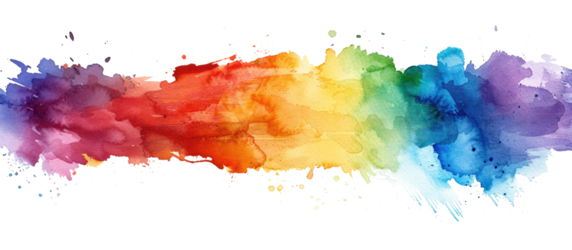 rainbow colored watercolor spot isolated