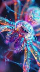 A beautiful and unique glowing spider.
