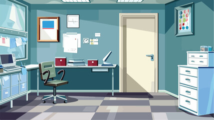 Interior of doctors office with locker in clinic Vector