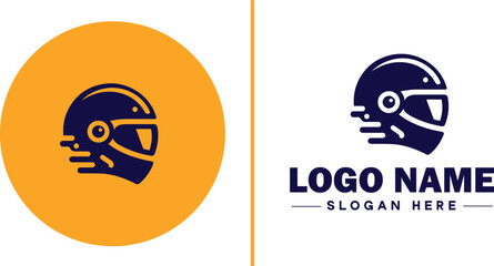 helmet icon Rider speed protection safety protect flat helmet logo sign symbol editable vector