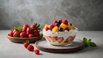 Ambrosia Fruit Salad is light, frozen whipped topping, thawed (or homemade whipped cream) 