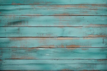 Fototapeta premium Old wooden background or texture. Turquoise wood planks.
