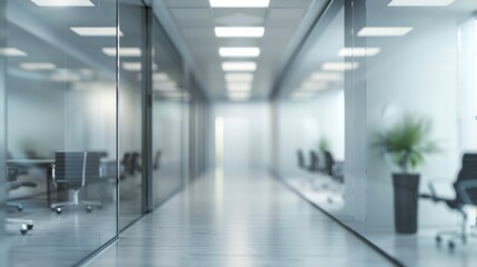 Abstract blurred office hall interior and meeting room. Blurry corridor in working space with defocused effect. Use for background or backdrop in business concept hyper realistic 