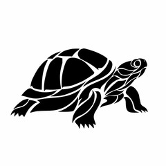 illustration graphics of tribal art design turtle on a white background