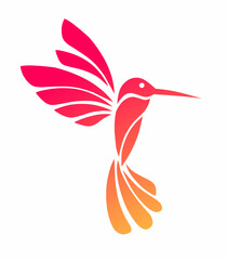 illustration vector graphics of tribal art design hummingbird tattoo on a white background