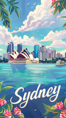 Sydney Australia retro poster