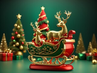 christmas tree with presents generate ai