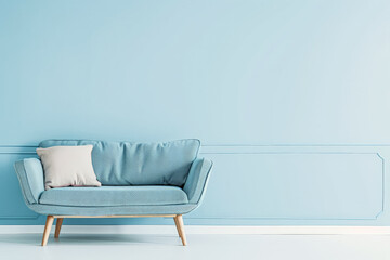 Minimalist home decor composition with a sofa and minimal elements. Interior design composition concept.