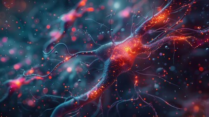 A beautiful and intricate representation of a neuron, the basic functional unit of the nervous system.