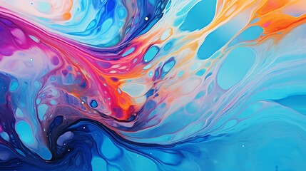 Abstract fluid art painting with swirling patterns and vibrant colors, creating a mesmerizing visual experience for prints and wallpapers.