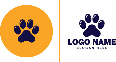 Fototapeta premium Pet paw icon dog cat puppy pet paw logo sign symbol editable vector