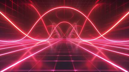 Obraz premium Vivid Crimson Infinity: Mesmerizing Abstract Design. Generative AI