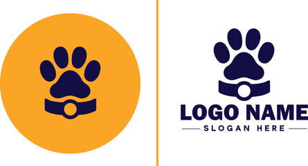 Pet paw icon dog cat puppy pet paw logo sign symbol editable vector