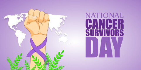 Vector illustration of Cancer Survivors Day social media feed template