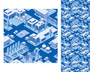 街並みのシームレスパターン