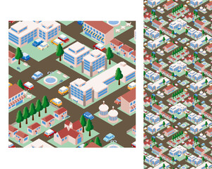 街並みのシームレスパターン