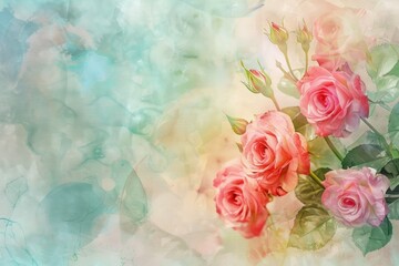 watercolor rose background 