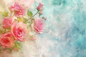 watercolor rose background 
