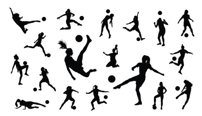 Female soccer player silhouette