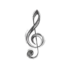 Hand-drawn g-clef music note illustration
