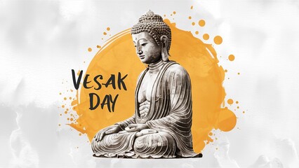Vesak Day Creative Concep. Illustration for Buddha Purnima or Vesak Day. Generative ai.