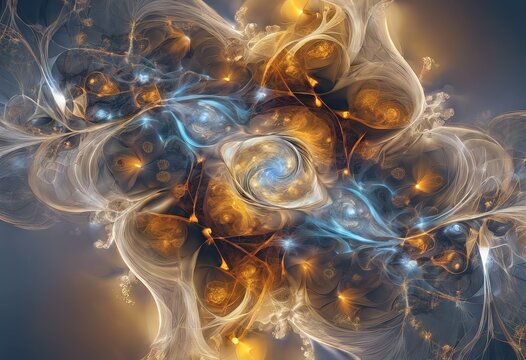 'physics subject graphic forms fractal abstract Elementary Interplay science design Particles nuclear series'